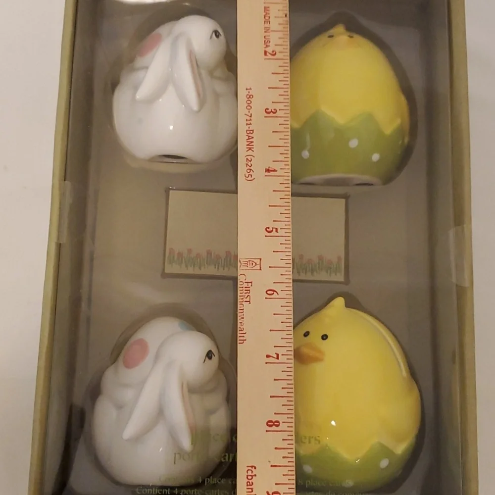 Pier 1 * 4 -Easter Bunny and Chick Place Card Holder